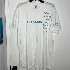 Ellen show white shirt laugh dance live
